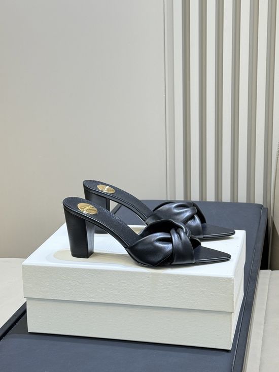 Yves Saint Laurent Fashionable Twisted Strap Block Heel Mules Comfortable