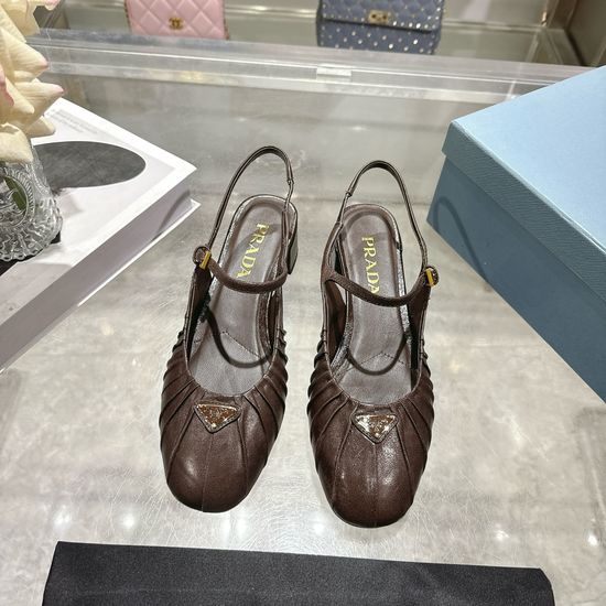 Prada Vintage Block Heel Mary Jane Leather Shoes