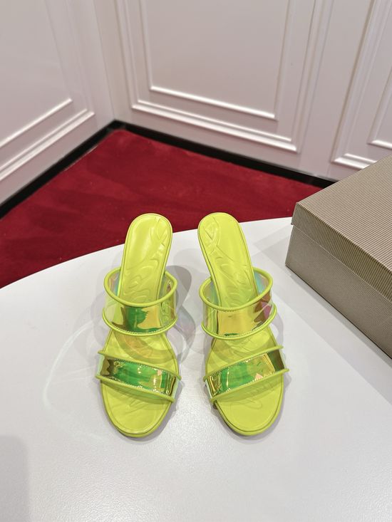 Christian Louboutine Premium Quality Ankle Strap PVC High Heel Slippers