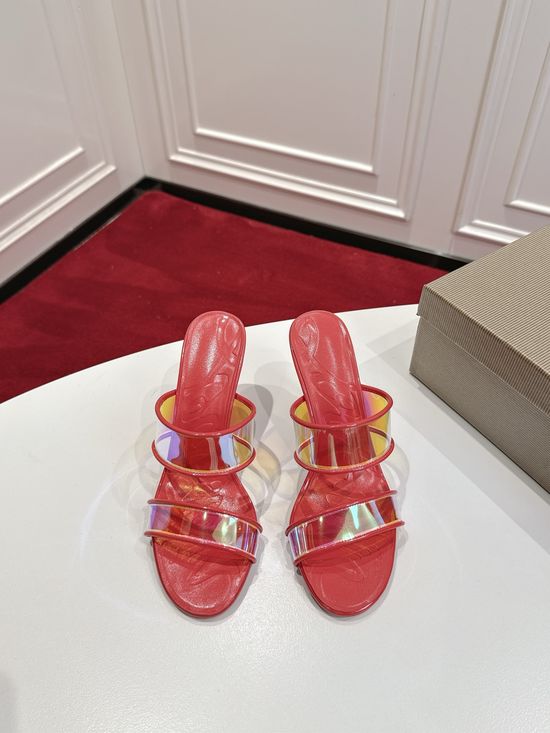 Christian Louboutine Premium Quality Ankle Strap PVC High Heel Slippers
