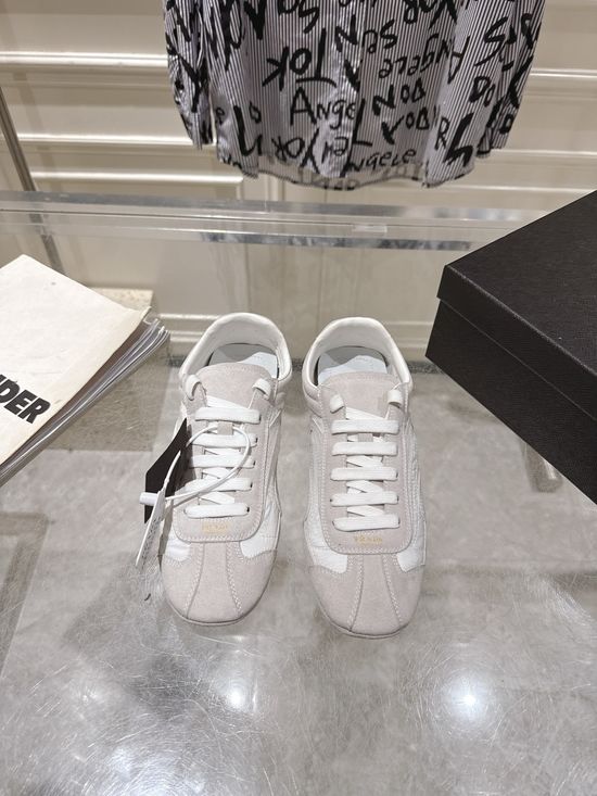 Prada Suede Leather Mesh Comfortable Casual Training Sneakers