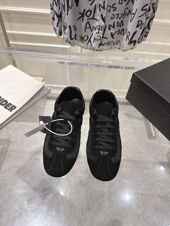 Prada Suede Leather Mesh Comfortable Casual Training Sneakers