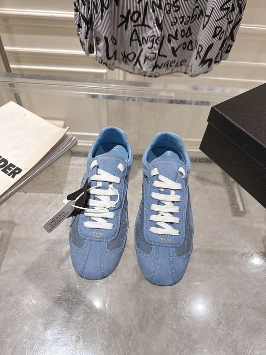 Prada Suede Leather Mesh Comfortable Casual Training Sneakers