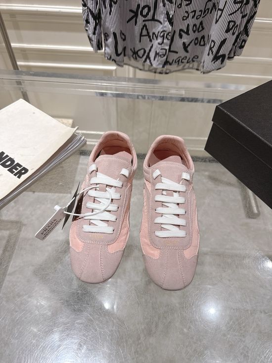 Prada Suede Leather Mesh Comfortable Casual Training Sneakers