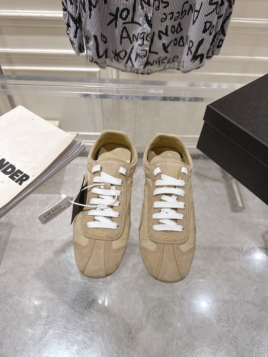 Prada Suede Leather Mesh Comfortable Casual Training Sneakers