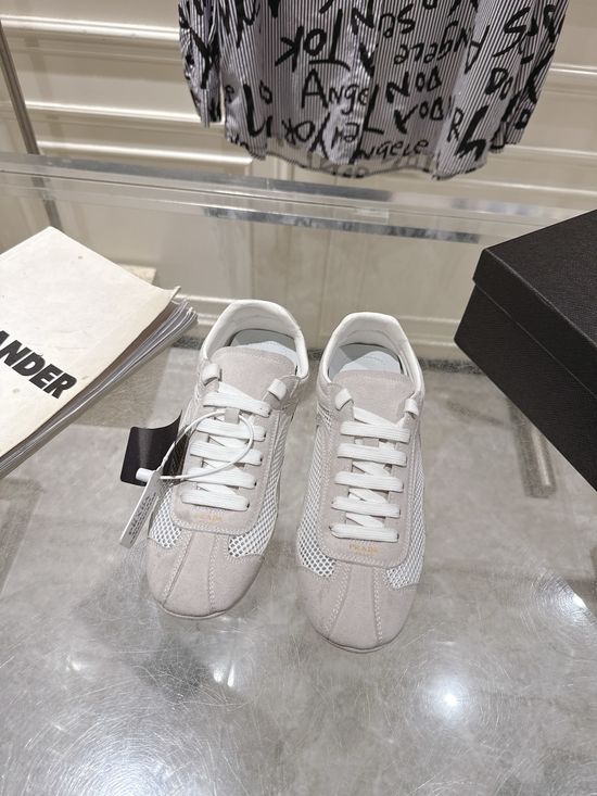 Prada Suede Leather Mesh Comfortable Casual Training Sneakers