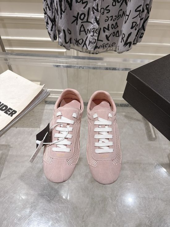Prada Suede Leather Mesh Comfortable Casual Training Sneakers