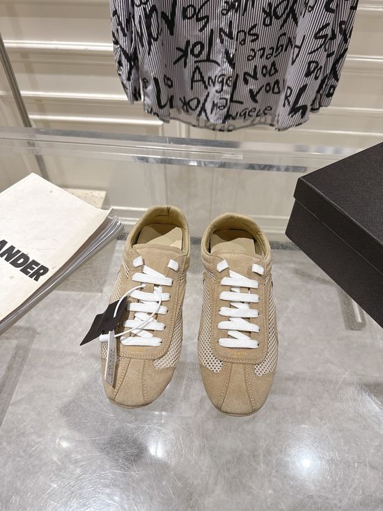 Prada Suede Leather Mesh Comfortable Casual Training Sneakers