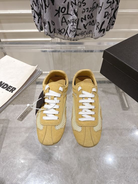 Prada Suede Leather Mesh Comfortable Casual Training Sneakers