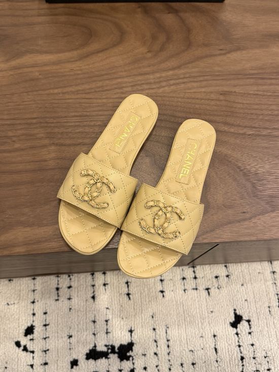 Chanel Quilted Buckle Decor Slides Premium Quality With Gift Packaging
