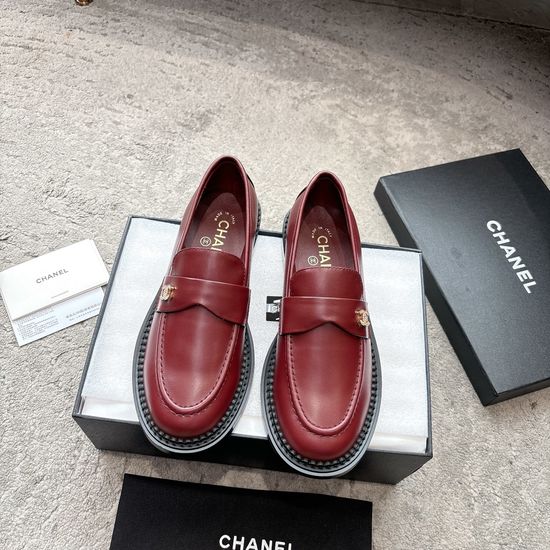 Chanel Patent Leather Rhinestone Buckle Loafers Premium Quality