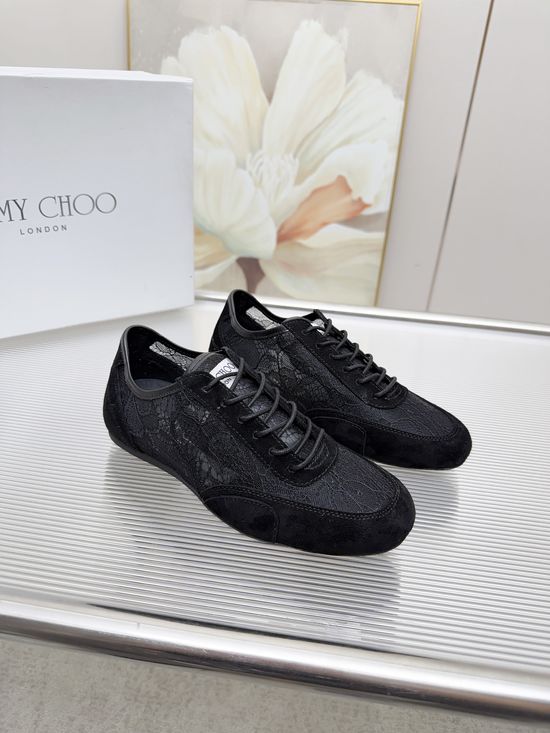 Jimmy Choo Lace Suede Non-slip Supportive Casual Sneakers