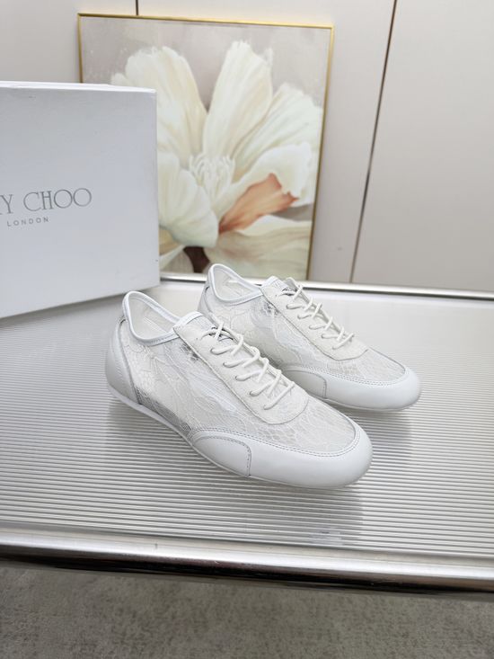 Jimmy Choo Lace Suede Non-slip Supportive Casual Sneakers
