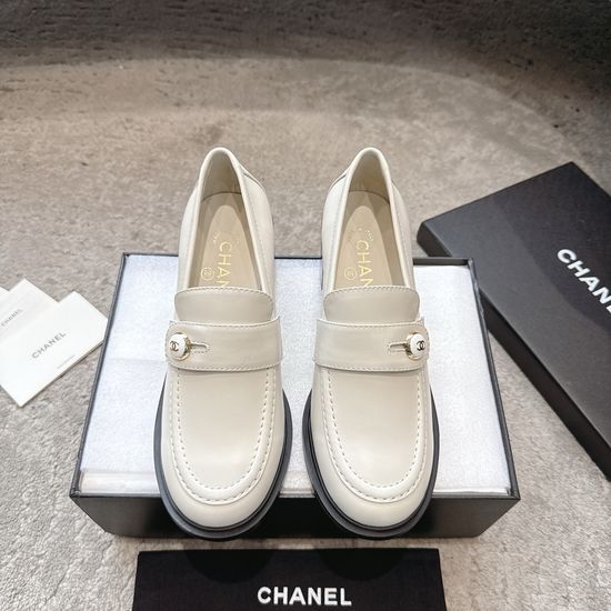 Chanel Patent Leather Rhinestone Buckle Loafers Premium Quality