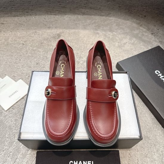 Chanel Patent Leather Rhinestone Buckle Loafers Premium Quality