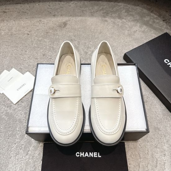 Chanel Patent Leather Rhinestone Buckle Loafers Premium Quality