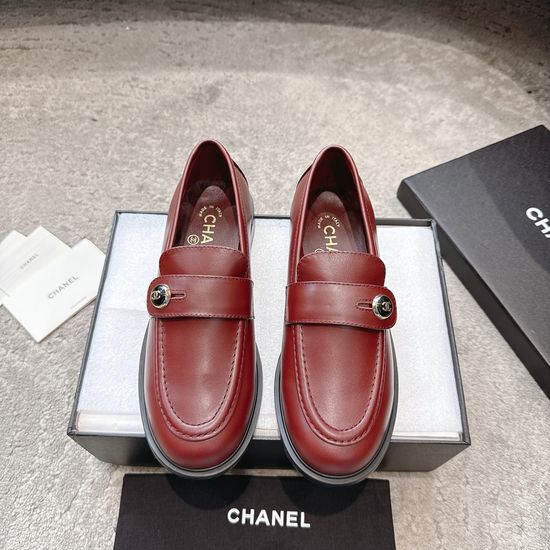 Chanel Patent Leather Rhinestone Buckle Loafers Premium Quality