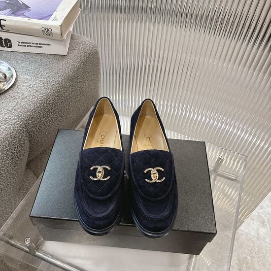 Chanel Classic Suede Loafers with Durable Rubber Sole