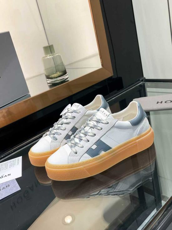 Hogan Vintage Suede Thick Sole Sneakers with Soft Cushioned Insole