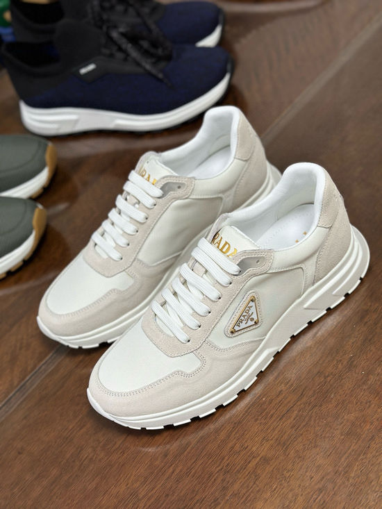 Prada Suede Leather Sneakers with Lightweight Shock Absorbing Sole