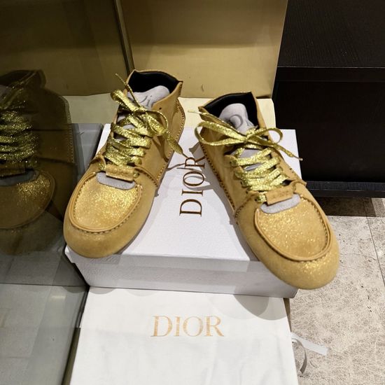 Christian Dior Casual Leather Sneakers Soft Sheepskin Lining Non-Slip Sole