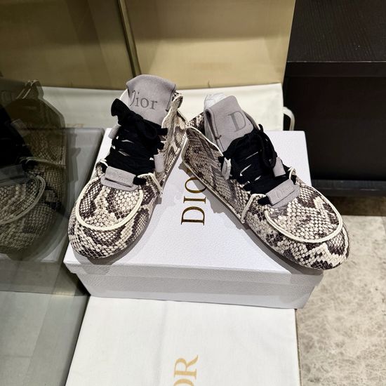 Christian Dior Casual Leather Sneakers Soft Sheepskin Lining Non-Slip Sole