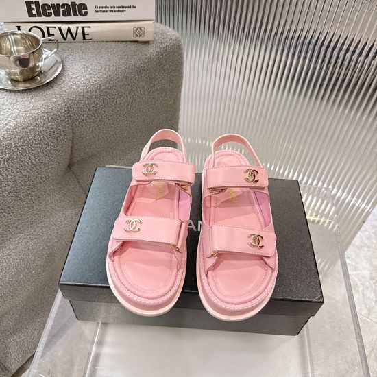 Chanel Quilted Fabric Hook-and-loop Sandals with Premium Quality