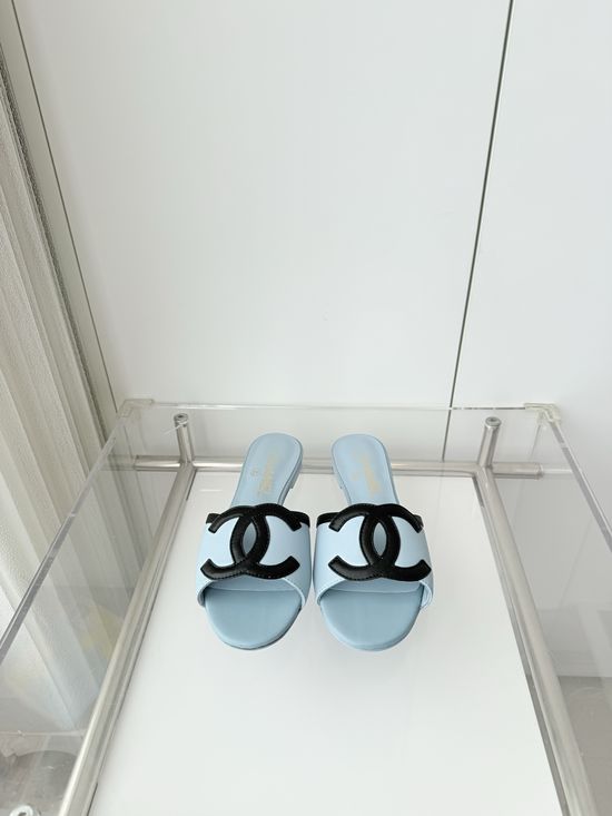 Chanel Premium Sheepskin Low Heel Sandals Italian Leather Sole