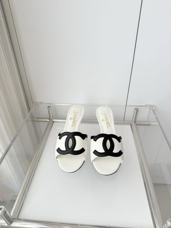 Chanel Premium Sheepskin Leather Block Heel Sandals