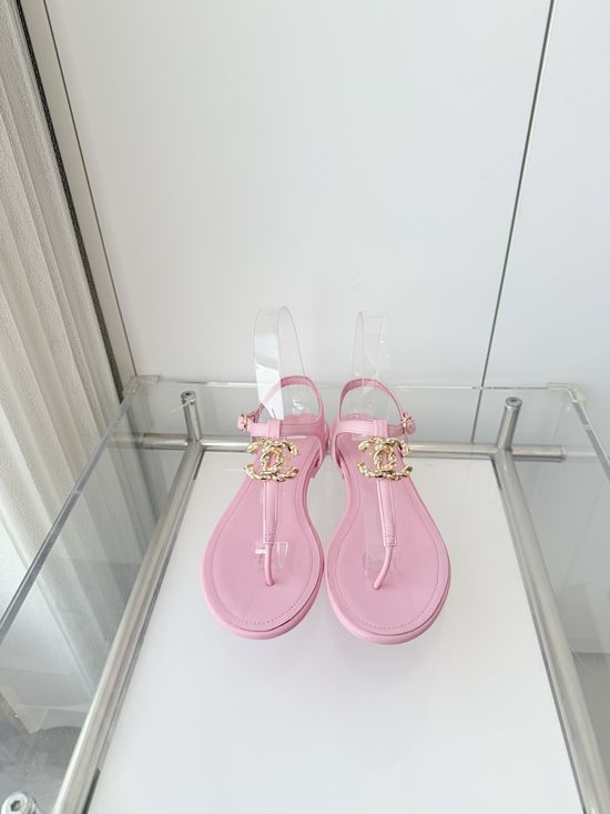 Chanel Premium Sheepskin Low Heel Sandals Italian Leather Sole