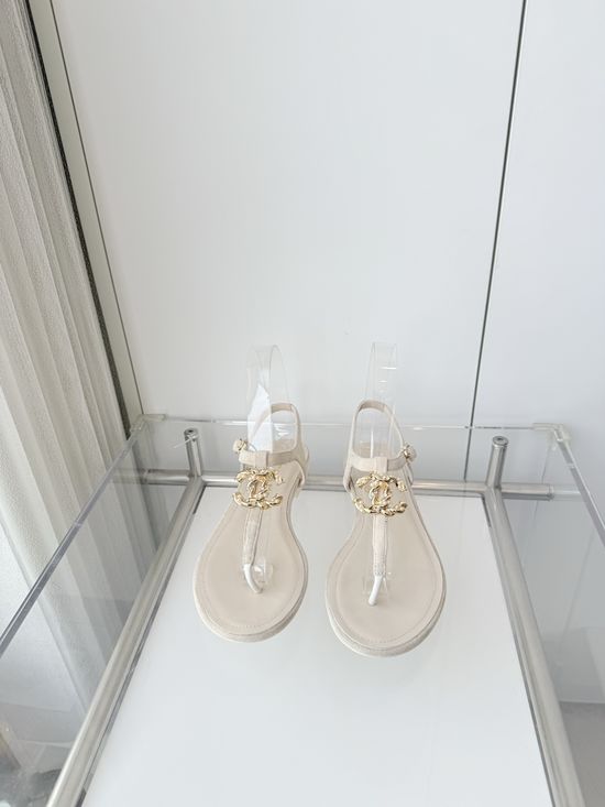 Chanel Premium Suede Low Heel Sandals Italian Leather Sole