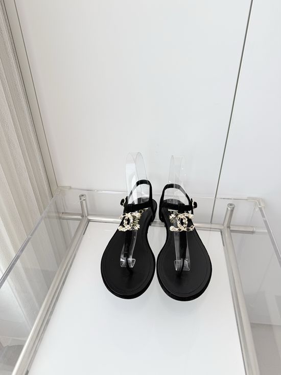 Chanel Premium Suede Low Heel Sandals Italian Leather Sole