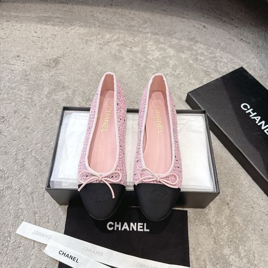 Chanel Elegant Daily Wear Velvet Ballet Flat Shoes