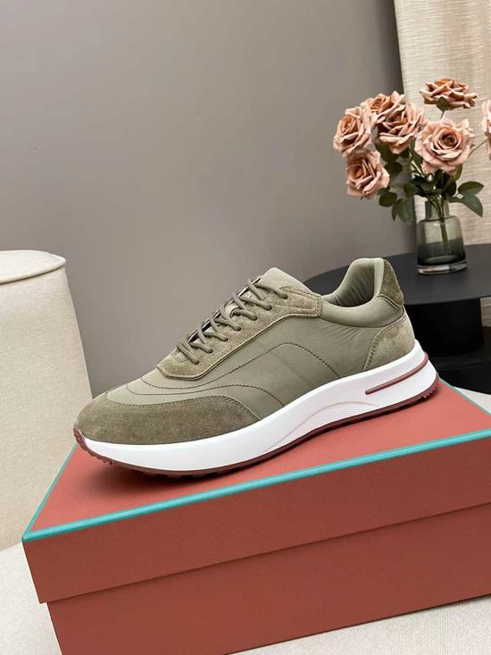 Loro Piana Low Top Sneakers Breathable Knit Upper Non-slip Sole