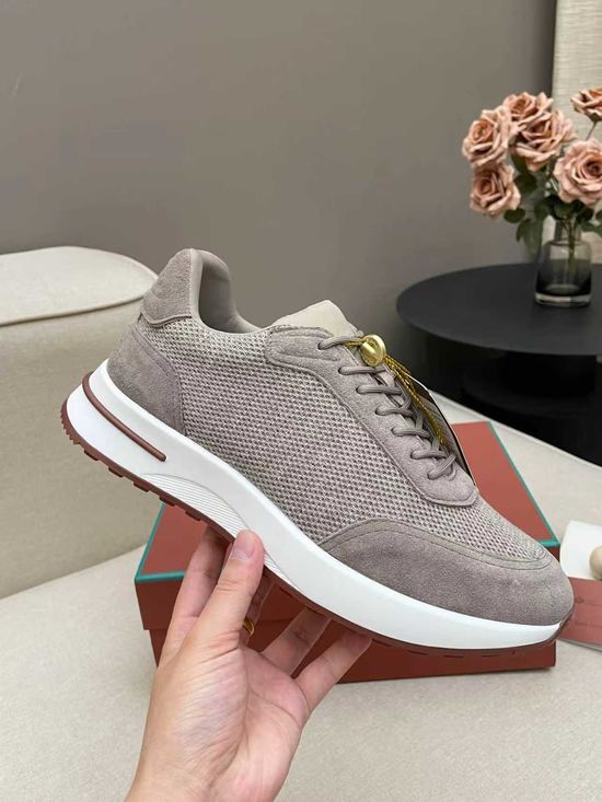 Loro Piana Low Top Sneakers Breathable Knit Upper Non-slip Sole