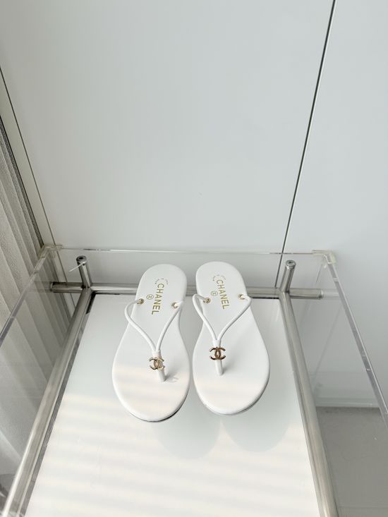 Chanel Premium Sheepskin Leather Low Heel Sandals