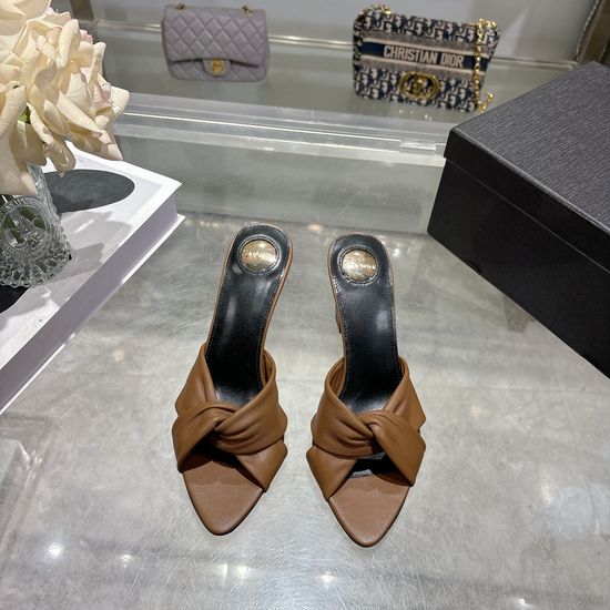 Yves Saint Laurent Knotted Pointed Toe Block Heel Mules