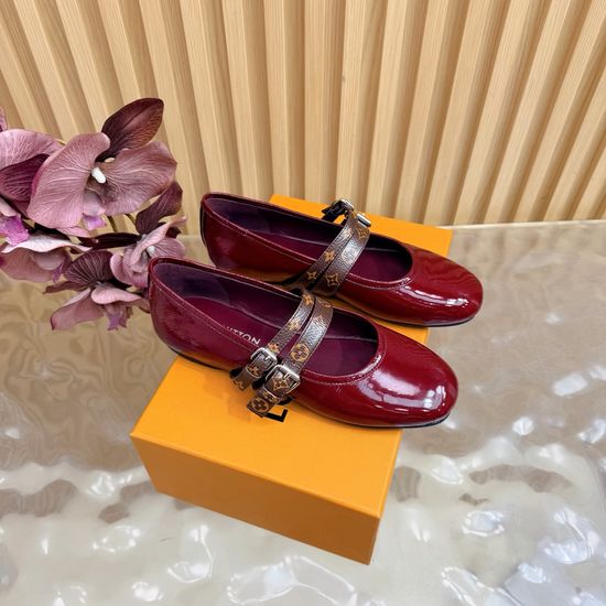 Louis Vuitton Mary Jane Low Heel Slippers Soft Rubber Sole Comfortable