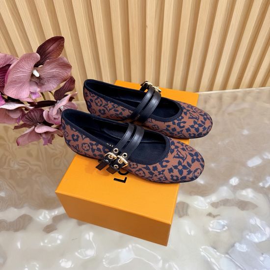 Louis Vuitton Mary Jane Low Heel Slippers Soft Rubber Sole Comfortable