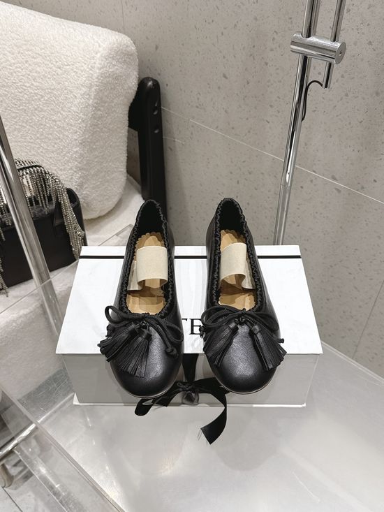 Cotemp Fringe Trim Soft Leather Ballet Flats With Cushioned Insole