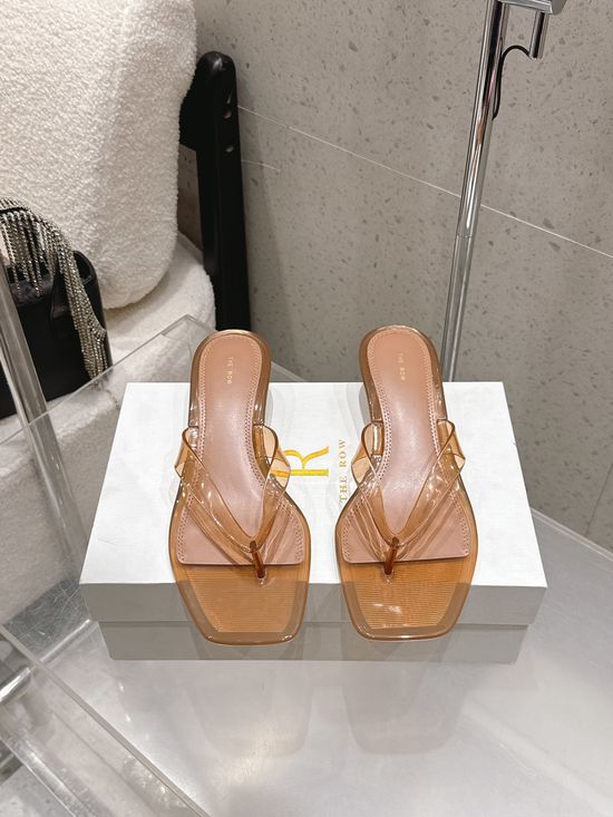 Hermes Clear Low Heel Thong Sandals Non Slip Daily Wear