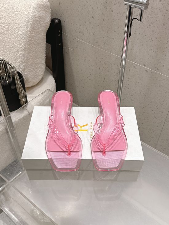 Hermes Clear Low Heel Thong Sandals Non Slip Daily Wear