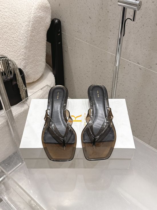 Hermes Clear Low Heel Thong Sandals Non Slip Daily Wear