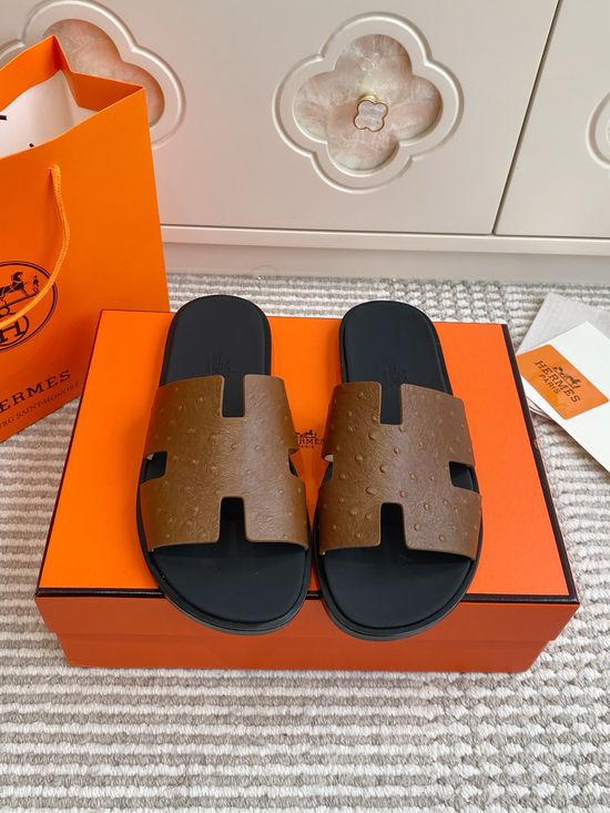 Hermes Classic Cut-out Flat Slides Breathable Comfortable Casual Shoes