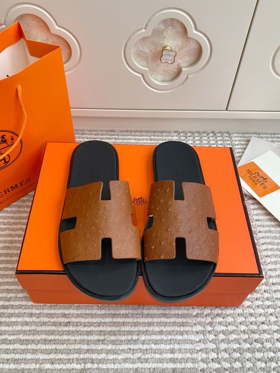 Hermes Classic Cut-out Flat Slides Breathable Comfortable Casual Shoes