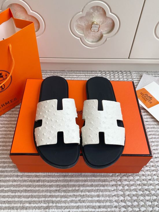 Hermes Classic Cut-out Flat Slides Breathable Comfortable Casual Shoes