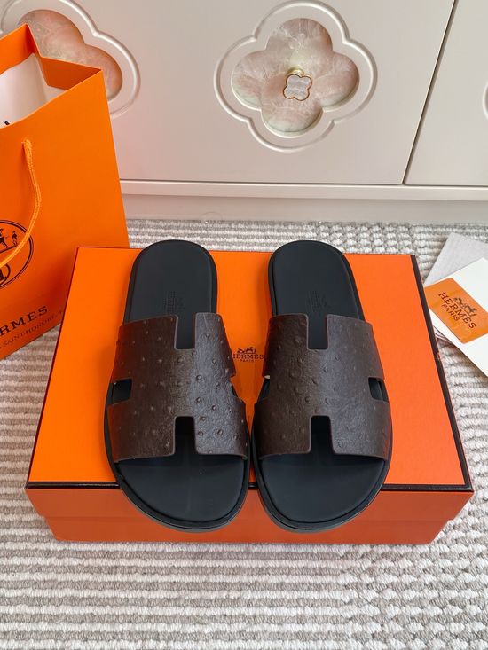 Hermes Classic Cut-out Flat Slides Breathable Comfortable Casual Shoes