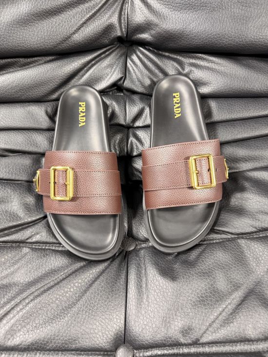 Prada Genuine Sheepskin Lightweight Comfortable Casual Slides
