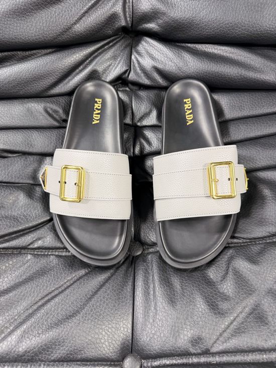 Prada Genuine Sheepskin Lightweight Comfortable Casual Slides