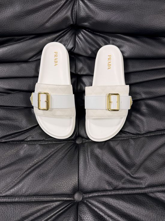 Prada Genuine Sheepskin Lightweight Comfortable Casual Slides